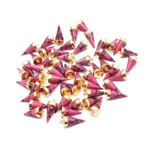 Women's DIY Gold Plated Pink 20-25mm Single Bail <b>Bracelet</b> Pendant <b>Charms</b> Pencil Point Shape Synthetic Jewelry Components - Product Image 1