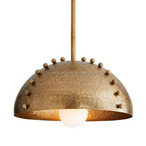 Manufacturer Metal Pendant Lamp Metal Brass Hammered Antique Brass Chain Pendant Lamp New American Design Metal Pendent Lamp - Product Image 6