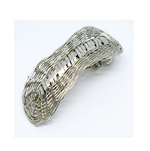 Accesorio para el cabello con cuentas tribales antiguas 2015, pinza para el cabello de bronce chapado en latón macizo con tono dorado geométrico antiguo texturizado, aspecto vintage - Product Image 5