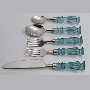 Ensemble de couverts en acier inoxydable avec manche en os blanc, vaisselle polie, couverts de luxe en porcelaine avec céramique - Product Image 5