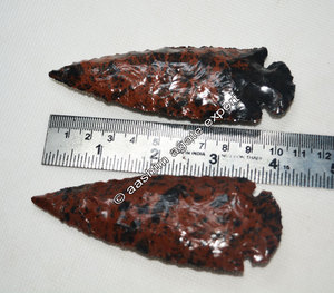 Venta al por mayor de puntas de flecha de obsidiana de caoba hechas a mano de 4 pulgadas tipo piedra preciosa de cuarzo de Aashim para exportación de ágata estilo mascota de la India - Product Image 1