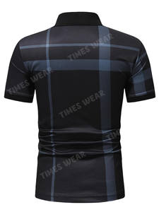 Camiseta con estampado bordado personalizado para hombre, Polo a cuadros con diseño de marca - Product Image 6