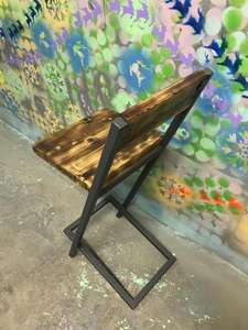 Muebles industriales, último estilo, asiento de madera maciza y silla de Pub con Base de hierro, estilo minimalista, silla de Bar, silla de restaurante y Pub Bar - Product Image 4