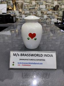 Classic Beautiful Aluminum Oval Cremation Urn Brassworld India's Premium <b>Funeral</b> <b>Supplies</b> - Product Image 3