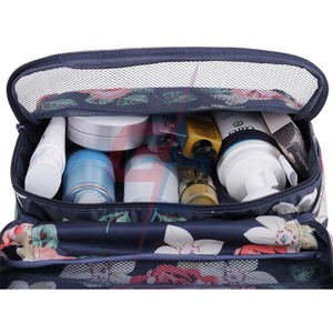 Waterproof Hanging Travel <b>Toiletry</b> <b>Bag</b> Large Capacity Cosmetic Organizer for <b>Women</b> Girls Zipper Closure Made of Leather Cotton - Product Image 5