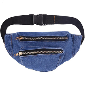 Keven Impex KI-B-605 Bolso de Viaje/Pecho/Cintura Unisex de Cuero Genuino, Color Azul, Cierre de Cremallera Impermeable, Forma de Almohada - Product Image 1