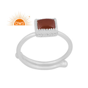 Anillo de Plata de Ley 925 para mujer, piedra lunar de Chocolate Natural, fabricante de anillo de piedras preciosas - Product Image 1