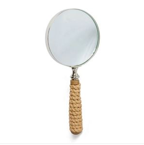 Loupe nautique vintage en laiton avec manche en bois, grand format, objet décoratif antique, ornement de bureau maritime pour la lecture - Product Image 1