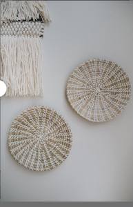 Juego de Cestas Colgantes de Mimbre Natural para Decoración, Decoración de Pared de Pasto Marino Colorido - Product Image 5