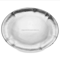 Plateau de service rond moderne en aluminium avec émail vert, plateau décoratif en fer pour usage domestique, directement du fabricant