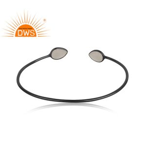 Black Oxidized Sterling Silver Ladies Cuff <b>Bracelet</b> Rainbow <b>Gemstone</b> <b>Bracelet</b> Jewelry Manufacturer India - Product Image 4