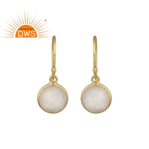 Boucles d'oreilles rondes en pierre de lune arc-en-ciel, pour lunette, en argent Sterling 925, vente en gros - Product Image 1