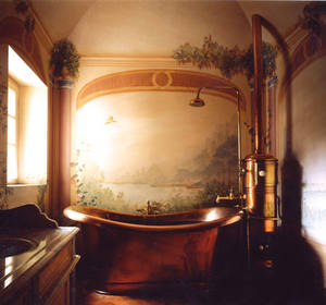 อ่างอาบน้ำทองแดงแบบตั้งได้ปรับแต่งได้รองเท้าแตะเดี่ยวทำจากทองแดง - Product Image 2