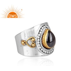 Bague de créateur en pierres précieuses, bijou de luxe, en argent Sterling fait à la main - Product Image 3