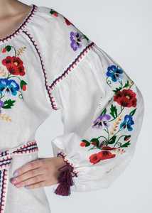 Ropa de mujer más vendida, ropa de fiesta de vacaciones, Vestido corto ucraniano para mujer, vestido bordado de manga larga con cinturón hasta la rodilla - Product Image 6