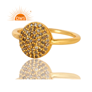 Bague de fiançailles en diamant plaqué or 18 carats, 925, ventre en gros, bijoux indiens, plaqué argent 18k - Product Image 2