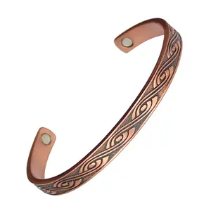 BioMagnetic Jewelry 99.9% Pure Copper Bangles Health Bio Magnetic Cuff Jewelry