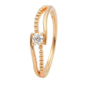 แหวนผู้หญิงประดับพลอยคุณภาพสูง เงินแท้ 925 ชุบทองคำสีกุหลาบคลาสสิก - Product Image 1