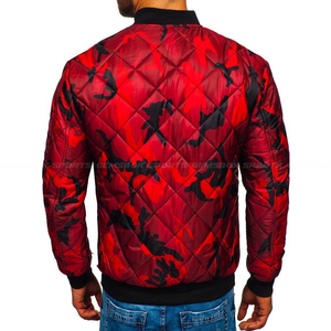2023 Blouson bombardier transitionnel camo-rouge Blouson bombardier coupe-vent vente en gros blouson bombardier matelassé - Product Image 3