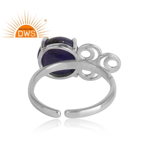 White Rhodium Plated Free Size <b>Ring</b> Tanzanite Gemstone Jewelry Supplier Girls Wear <b>925</b> <b>Silver</b> Jewelry Wholesaler - Product Image 3