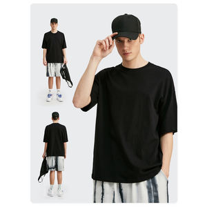 OEM ODM Custom PIMA Cotton <b>Men's</b> <b>T</b>-<b>shirts</b> Plus Size Drop Shoulder Jersey Breathable Blank Design Puff Printing - Product Image 5