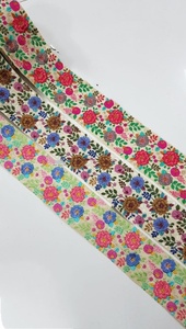 Cintas Bordadas de Grosgrain de Doble Cara Hechas a Medida en Hermosos Colores Brillantes para Primavera con Bordado de Puntos 100% Algodón - Product Image 4