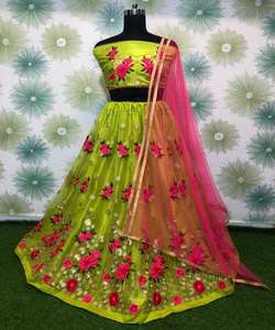 Tendance Banarasi soie broderie séquence travail lehenga choli avec dupatta vêtements de fête prix de gros vêtement ethnique alphanumero - Product Image 5