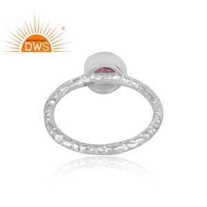 Bague en argent Sterling 925, vente en gros, bijou fait à la main, coupe ronde, topaze rose, pierre précieuse, possibilité de vente en gros - Product Image 4