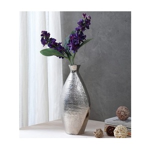 Vaisselle Décoration Vase À Fleurs En Aluminium Couleur Argent Prime Qualité Mariage Vase À Fleurs Artificielles Pot - Product Image 1