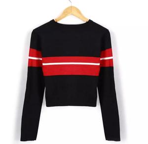 Nouveautés 100% Coton Personnalisé Faire Brodé Lettre Femmes Ras Du Cou Personnalisé Tricot Chandail collection de Bangladesh - Product Image 5