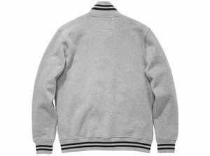 Oem Custom Men'S Fashionable Winter Casual Varsity <b>Fleece</b> Grey Jacket Men Bomber Jacket - Product Image 6