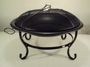 El Hoyo de leña redondo de Metal Firepit Incluye pantalla de chispa y póker de troncos para uso en interiores y exteriores - Product Image 2