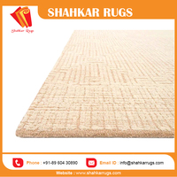 Shahkar Rugs Customized New Large Size Modern Style Hand Tufted Wool Rug Blush Ivory Plush Pile Non-Slip PET Friendly