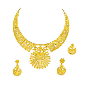 Collier de mariée plaqué or, ensemble pour la mariée - Product Image 1