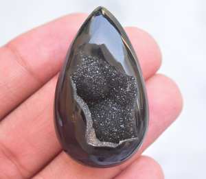 Colgante de ágata negra para mujer, lote de colgante de joyería con piedras naturales pulidas, para regalo de marido - Product Image 1