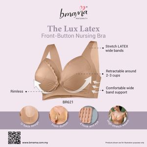 Cómodo Sujetador de lactancia informal para todos los días para adultos ligeramente acolchado con correas anchas para los hombros Diseño abierto frontal Patrón sólido - Product Image 6
