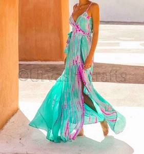 Robe Maxi de plage en soie imprimée style bohémien pour femmes, tunique décontractée, de grande taille, avec motifs imprimés, nouvelle collection 2020 - Product Image 1