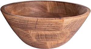 Bol de service en bois fait à la main fini rustique naturel parfait pour les articles d'hôtel salade de fruits élégante et service de dessert - Product Image 6