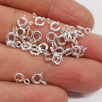 5mm 6mm 7mm 8mm Fermoirs à ressort en argent sterling 925 avec anneaux de saut Fermoir rond en ligne Résultats de bijoux en gros Fournisseur d'usine