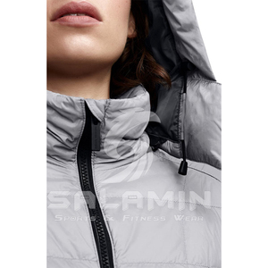 Nouvelle arrivée 2022, veste bomber matelassée imperméable respirante en spandex/nylon sur mesure, veste d'hiver longue pour femmes - Product Image 5