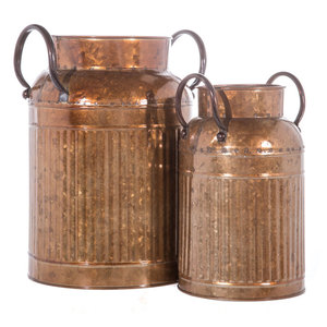 Jarrón de Metal galvanizado Vintage más vendido, maceta de leche ecológica hecha a mano, jarrón de suelo decorativo con forma de Color personalizado - Product Image 3