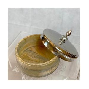 Lot de 3 boîtes de service en métal martelé pour noix, avec couvercle en bois design, forme ronde, pour fruits secs – Offre Spéciale - Product Image 6