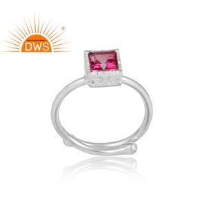 แหวนพลอยบุษราคัมสีชมพูทรงสี่เหลี่ยม,แหวนพลอยแท้295สำหรับผู้หญิงเครื่องประดับ - Product Image 2