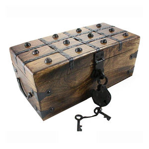 Boîte au trésor en bois de Style Vintage, coffre au trésor - Product Image 5