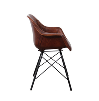 Chaise de salle à manger industrielle en métal véritable, style vintage, couleur naturelle/marron, AKKU ART AKM-030, pour restaurant, hôtel, cuisine et usage domestique