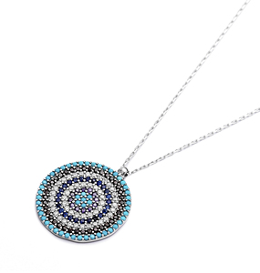 Pendentif rond en argent Sterling 925 fait à la main, bijou tendance et élégant, nouvelle collection, vente en gros - Product Image 2