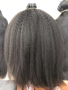 Mechones de pelo humano virgen sin procesar, cabello lacio rizado ondulado, cutícula Virgen sin procesar - Product Image 2