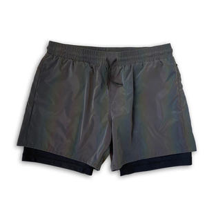 Shorts de sport pour homme, bleu uni, à séchage rapide, avec cordon de serrage et poches, décontractés, mi-longs, taille mi-haute, en Spandex et Polyester - Product Image 2