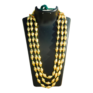 Collier traditionnel doré à trois couches pour femmes et filles, tribal, perles dolki, fait à la main, nouvelle collection de styliste - Product Image 1