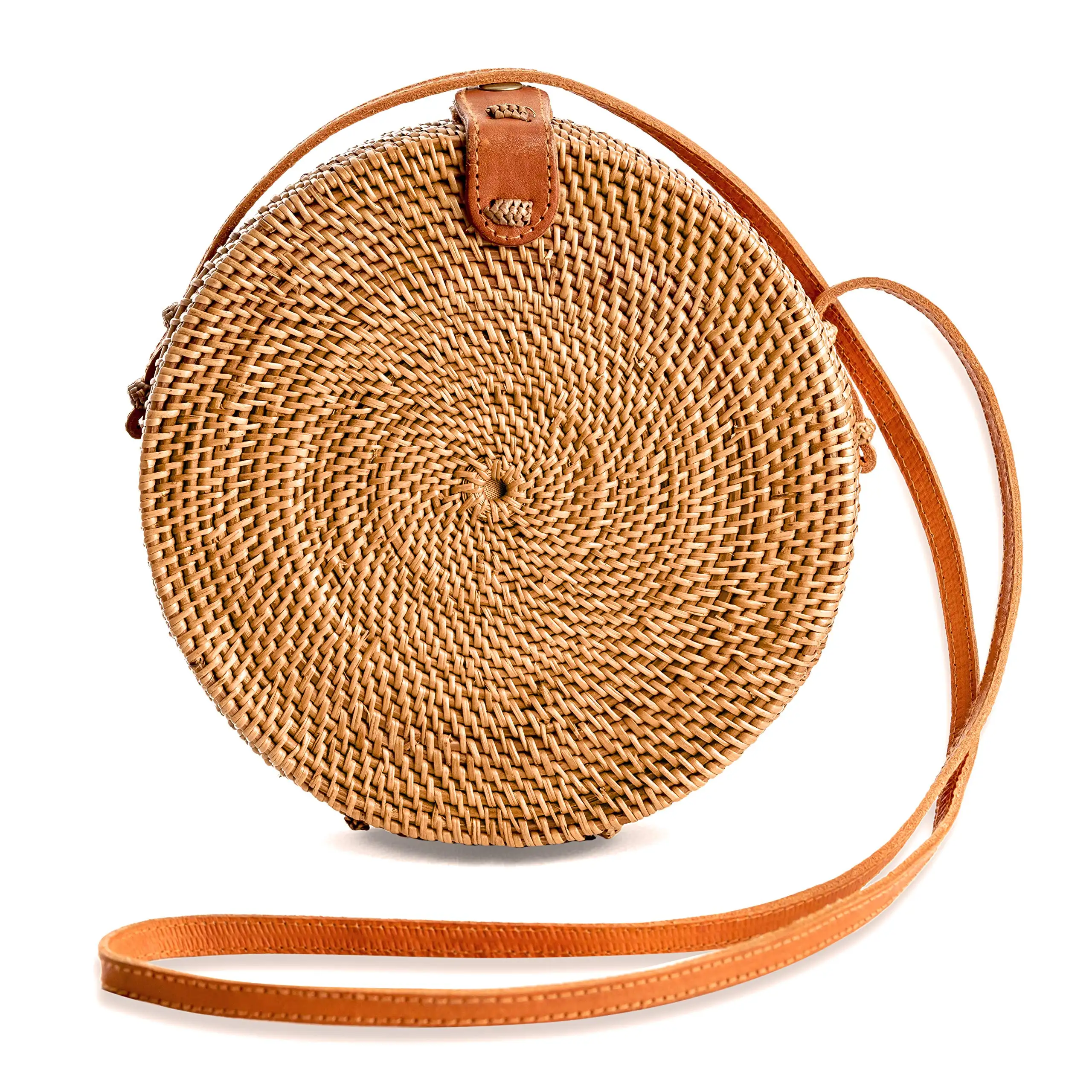 Schöne modische Vintage Rattan runde Handtasche Rattan Tasche Bali gewebte handgemachte vietnam esische vertrauens würdige Exporteur